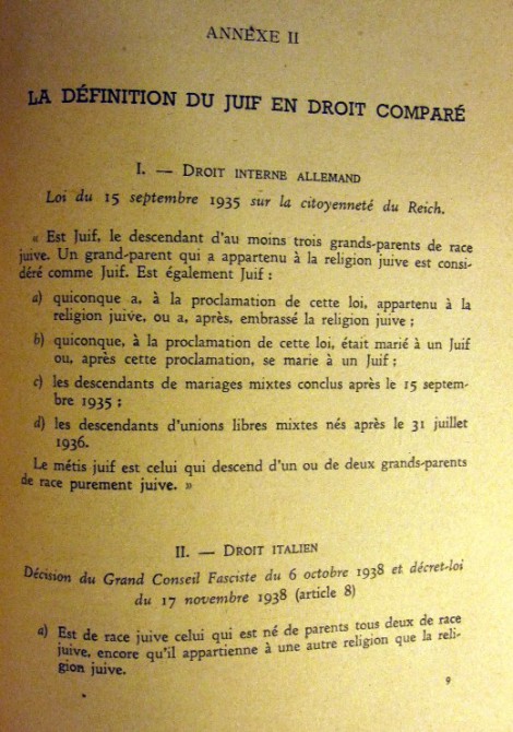 Italian Law: A child having a Jewish parent is considered to be Jewish unless both parents are Italian citizens and the child belonged to a non-Jewish religion on 1 October 1938
